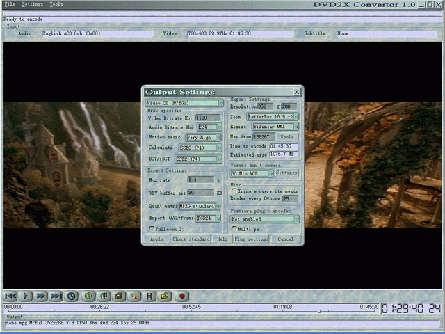 DVD2X Convertor Screenshot